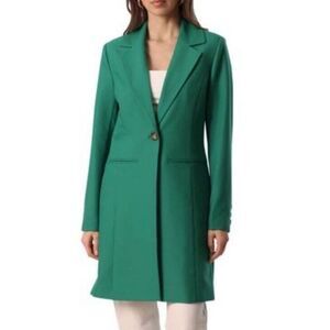 Avec‎ Les Filles Women's Longline Blazer Size Sm In Parrot Green Kelly 1 Button